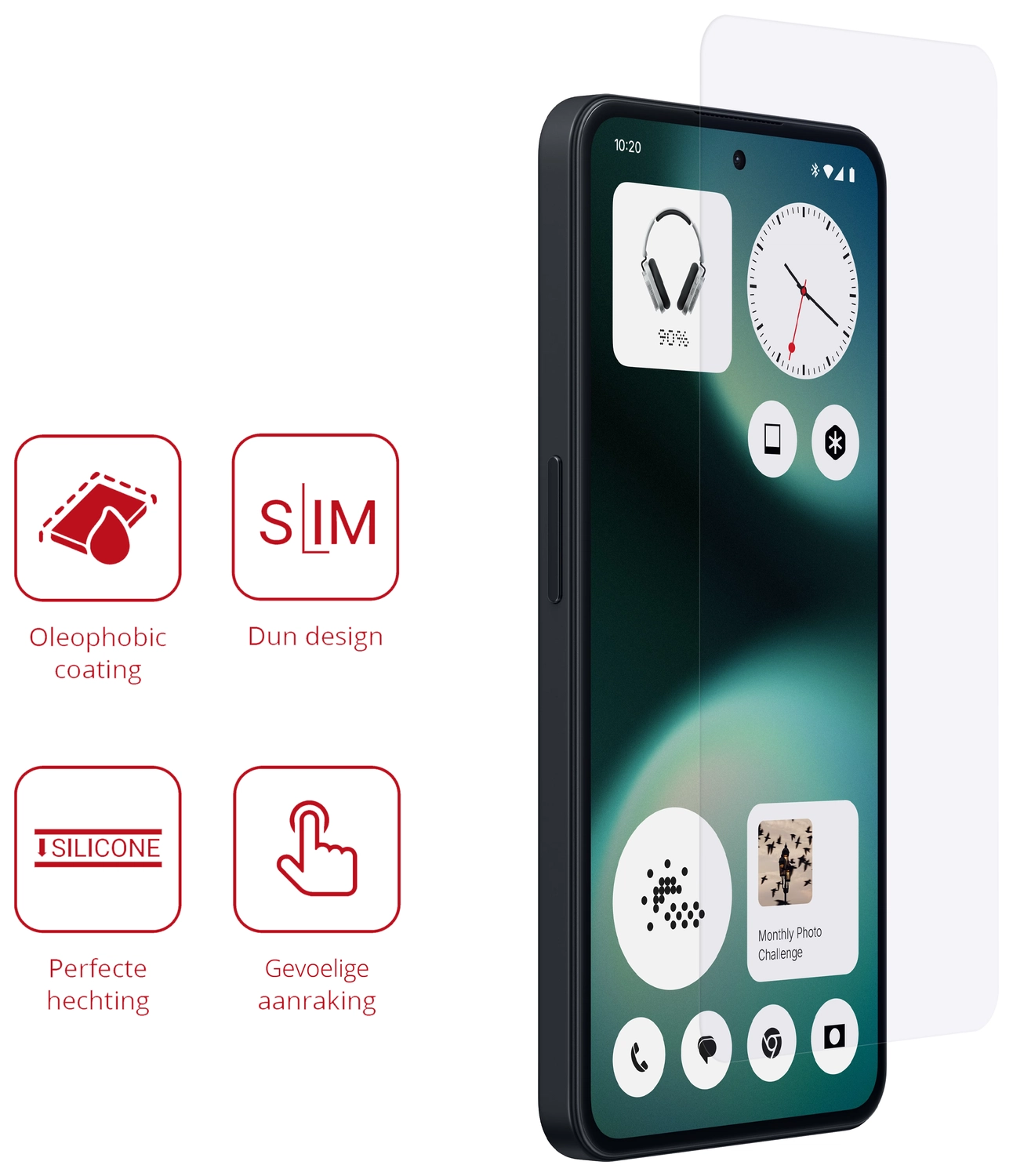 Rosso Nothing Phone (3a) Lite Screen Protector Case Friendly Folie Duo Pack afbeelding 2