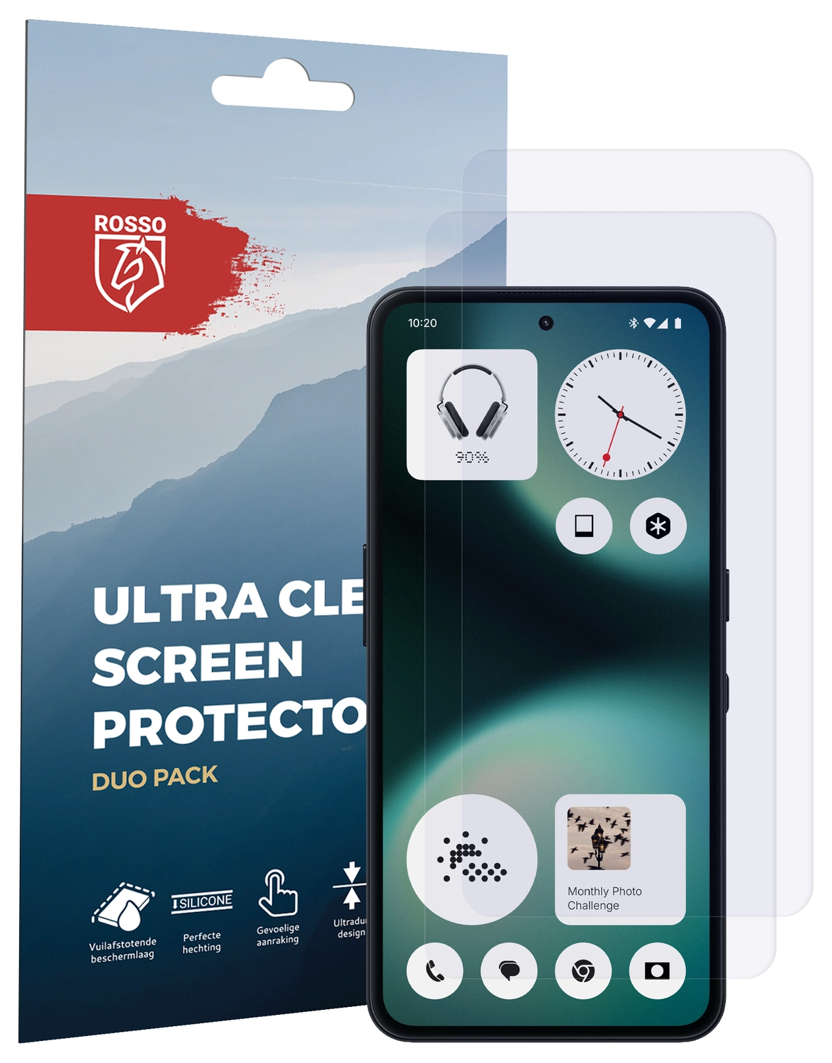 Rosso Nothing Phone (3a) Lite Screen Protector Case Friendly Folie Duo Pack afbeelding 7