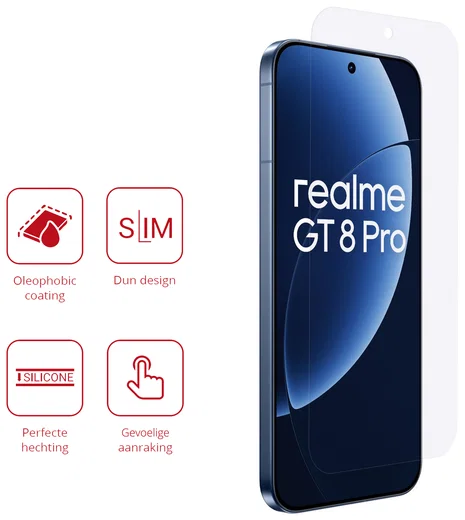 Rosso Realme GT 8 Pro Screen Protector Case Friendly Folie Duo Pack afbeelding 2