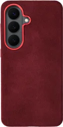 Rosso Avanti Samsung Galaxy S26 Hoesje Alcantara MagSafe Back Cover Burgundy afbeelding