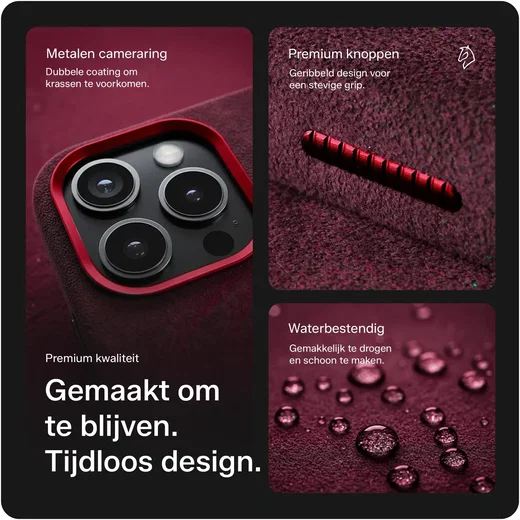 Rosso Avanti Samsung Galaxy S26 Hoesje Alcantara MagSafe Back Cover Burgundy afbeelding 5