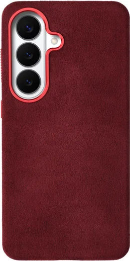 Rosso Avanti Samsung S26 Plus Hoesje Alcantara MagSafe Back Cover Burgundy afbeelding 1