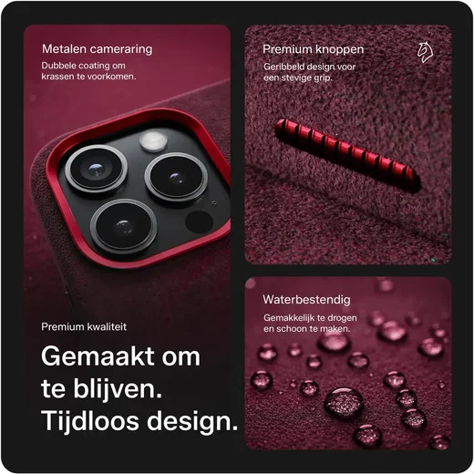 Rosso Avanti Samsung S26 Ultra Hoesje Alcantara MagSafe Back Cover Burgundy afbeelding 5