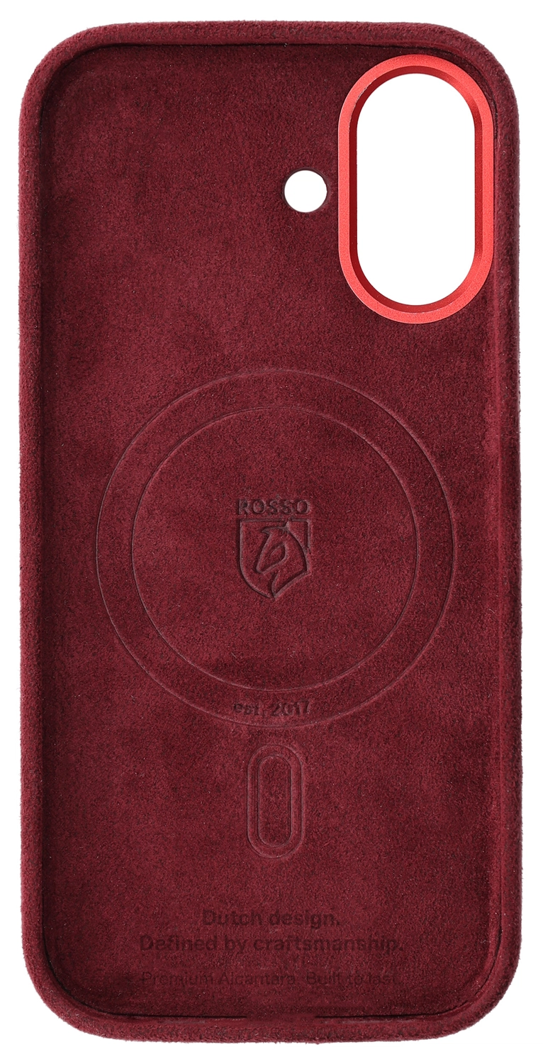 Rosso Avanti Apple iPhone 17 Hoesje Alcantara MagSafe Back Cover Burgundy afbeelding 9