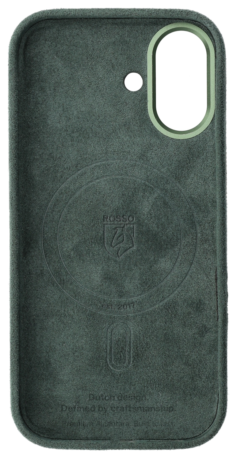 Rosso Avanti Apple iPhone 17 Hoesje Alcantara MagSafe Back Cover Groen afbeelding 9