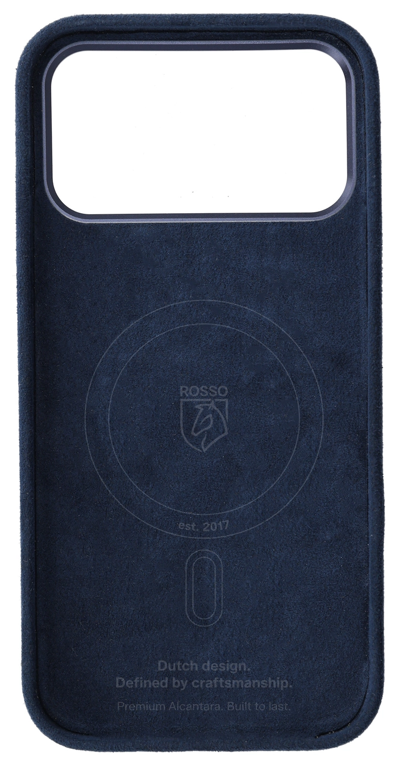 Rosso Avanti Apple iPhone 17 Pro Hoesje Alcantara MagSafe Back Cover Blauw afbeelding 9