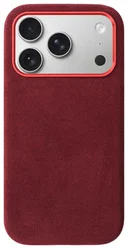 Rosso Avanti Apple iPhone 17 Pro Hoesje Alcantara MagSafe Back Cover Burgundy afbeelding