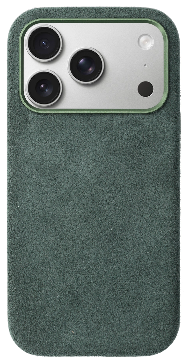 Rosso Avanti Apple iPhone 17 Pro Hoesje Alcantara MagSafe Back Cover Groen afbeelding 1