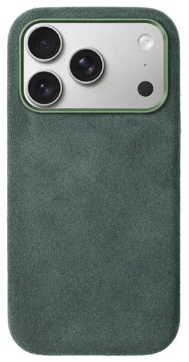 Rosso Avanti Apple iPhone 17 Pro Hoesje Alcantara MagSafe Back Cover Groen afbeelding 1
