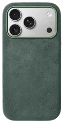 Rosso Avanti Apple iPhone 17 Pro Hoesje Alcantara MagSafe Back Cover Groen afbeelding