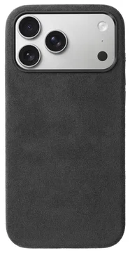 Rosso Avanti iPhone 17 Pro Max Hoesje Alcantara MagSafe Back Cover Grijs