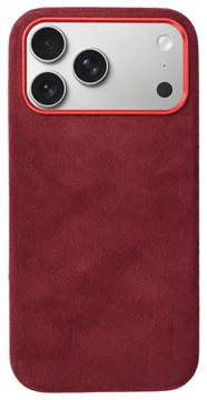 Rosso Avanti iPhone 17 Pro Max Hoesje Alcantara MagSafe Back Cover Burgundy