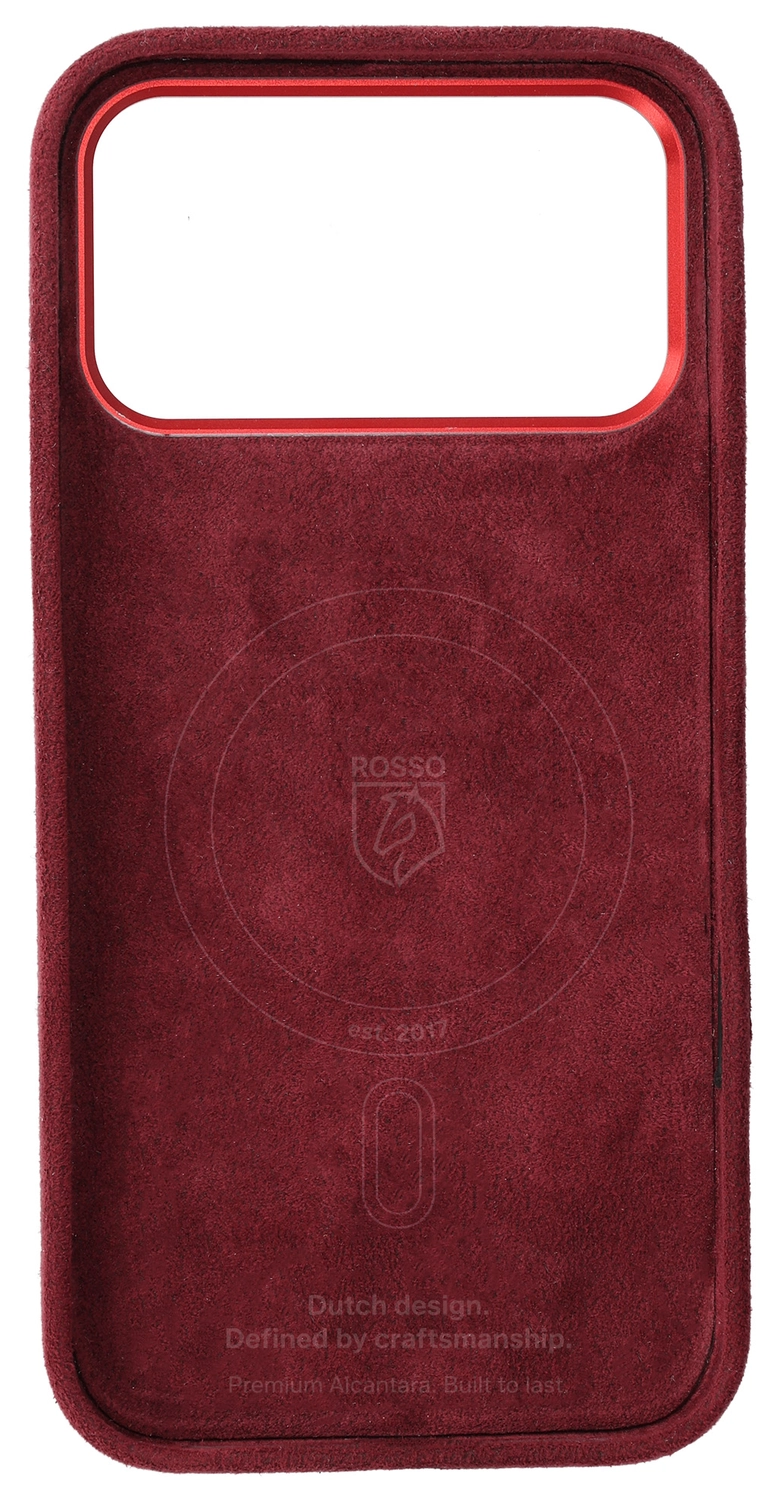 Rosso Avanti iPhone 17 Pro Max Hoesje Alcantara MagSafe Back Cover Burgundy afbeelding 9