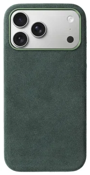Rosso Avanti iPhone 17 Pro Max Hoesje Alcantara MagSafe Back Cover Groen