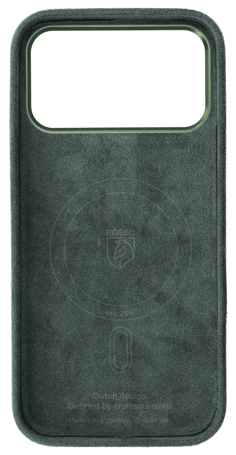 Rosso Avanti iPhone 17 Pro Max Hoesje Alcantara MagSafe Back Cover Groen afbeelding 9