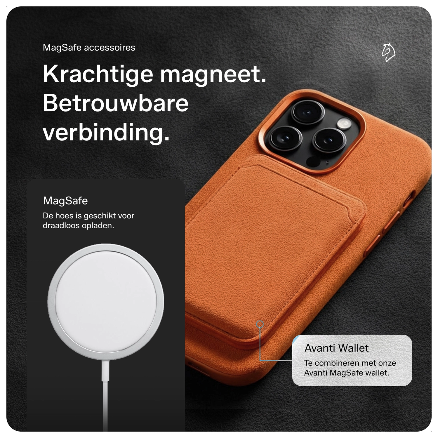 Rosso Avanti iPhone 17 Pro Max Hoesje Alcantara MagSafe Back Cover Oranje afbeelding 7