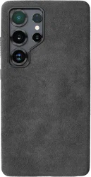 Rosso Avanti Samsung S25 Ultra Hoesje Alcantara MagSafe Back Cover Grijs afbeelding