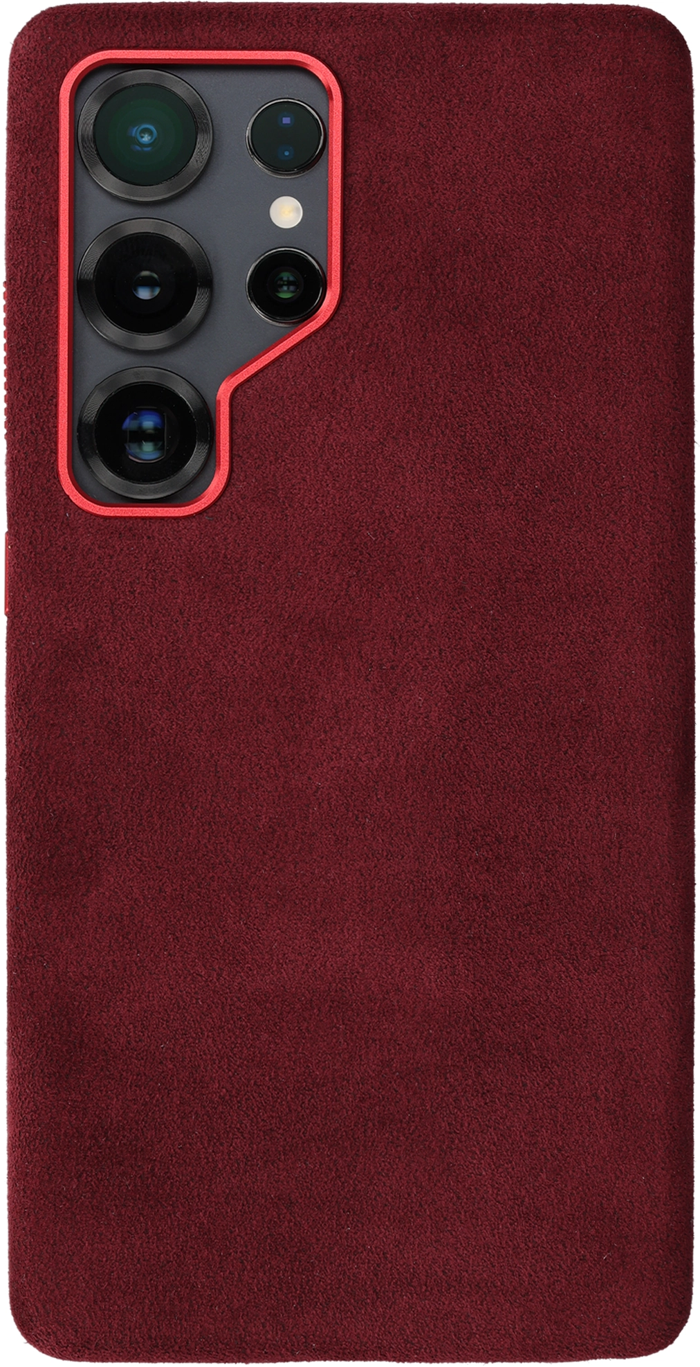 Rosso Avanti Samsung S25 Ultra Hoesje Alcantara MagSafe Back Cover Burgundy afbeelding 1