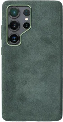 Rosso Avanti Samsung S25 Ultra Hoesje Alcantara MagSafe Back Cover Groen afbeelding