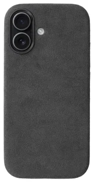 Rosso Avanti Apple iPhone 16 Hoesje Alcantara MagSafe Back Cover Grijs