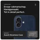 Rosso Avanti Apple iPhone 16 Hoesje Alcantara MagSafe Back Cover Blauw afbeelding 3