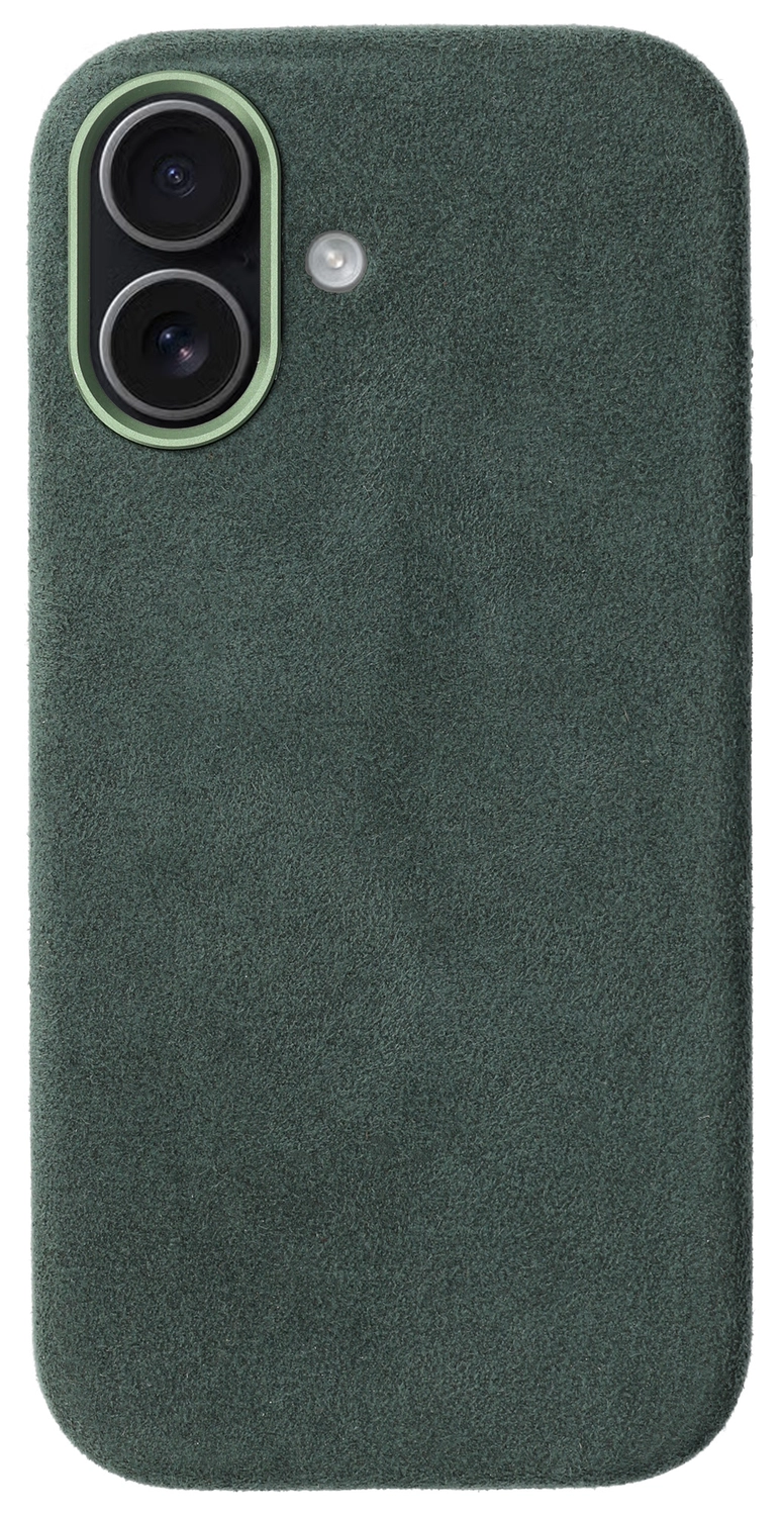 Rosso Avanti Apple iPhone 16 Hoesje Alcantara MagSafe Back Cover Groen afbeelding 1