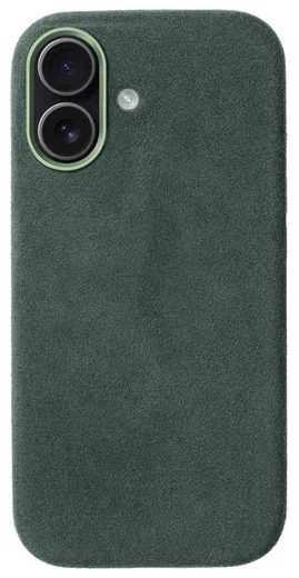 Rosso Avanti Apple iPhone 16 Hoesje Alcantara MagSafe Back Cover Groen afbeelding 1