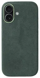 Rosso Avanti Apple iPhone 16 Hoesje Alcantara MagSafe Back Cover Groen afbeelding