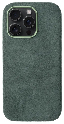 Rosso Avanti Apple iPhone 16 Pro Hoesje Alcantara MagSafe Back Cover Groen afbeelding 1