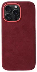 Rosso Avanti iPhone 16 Pro Max Hoesje Alcantara MagSafe Back Cover Burgundy afbeelding