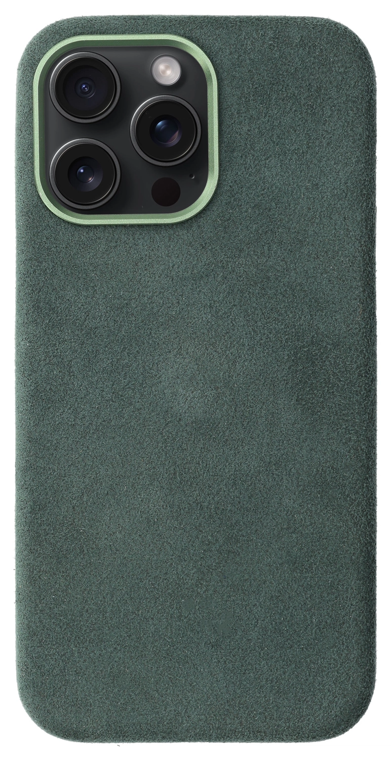 Rosso Avanti iPhone 16 Pro Max Hoesje Alcantara MagSafe Back Cover Groen afbeelding 1