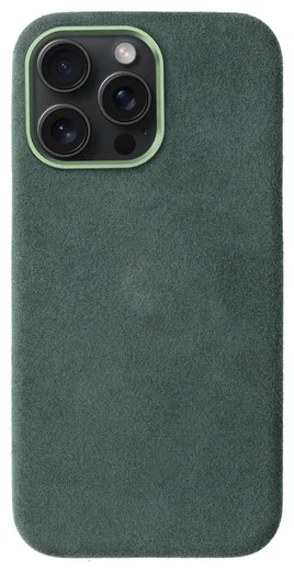 Rosso Avanti iPhone 16 Pro Max Hoesje Alcantara MagSafe Back Cover Groen afbeelding 1