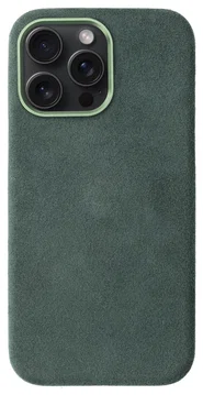 Rosso Avanti iPhone 16 Pro Max Hoesje Alcantara MagSafe Back Cover Groen