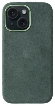 Rosso Avanti Apple iPhone 15 Hoesje Alcantara MagSafe Back Cover Groen