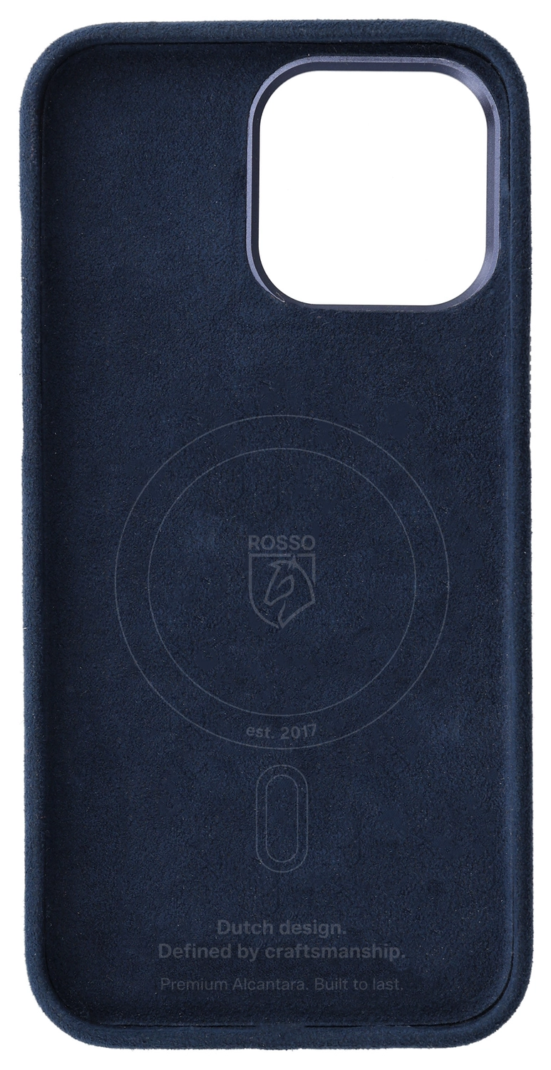 Rosso Avanti Apple iPhone 15 Pro Hoesje Alcantara MagSafe Back Cover Blauw afbeelding 8