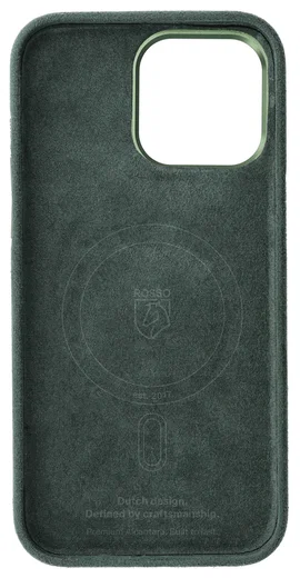 Rosso Avanti Apple iPhone 15 Pro Hoesje Alcantara MagSafe Back Cover Groen afbeelding 8