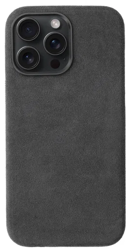 Rosso Avanti iPhone 15 Pro Max Hoesje Alcantara MagSafe Back Cover Grijs afbeelding 1