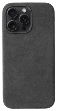 Rosso Avanti iPhone 15 Pro Max Hoesje Alcantara MagSafe Back Cover Grijs