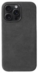 Rosso Avanti iPhone 15 Pro Max Hoesje Alcantara MagSafe Back Cover Grijs afbeelding