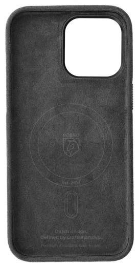 Rosso Avanti iPhone 15 Pro Max Hoesje Alcantara MagSafe Back Cover Grijs afbeelding 8