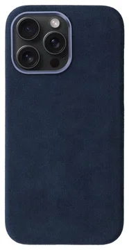 Rosso Avanti iPhone 15 Pro Max Hoesje Alcantara MagSafe Back Cover Blauw