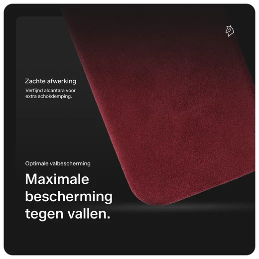 Rosso Avanti iPhone 15 Pro Max Hoesje Alcantara MagSafe Back Cover Burgundy afbeelding 6