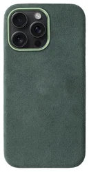 Rosso Avanti iPhone 15 Pro Max Hoesje Alcantara MagSafe Back Cover Groen afbeelding