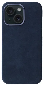 Rosso Avanti Apple iPhone 14 / 13 Hoesje Alcantara MagSafe Back Cover Blauw