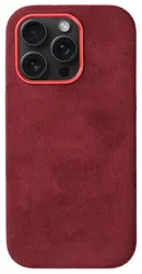 Rosso Avanti Apple iPhone 14 Pro Hoesje Alcantara MagSafe Back Cover Burgundy afbeelding