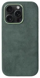 Rosso Avanti Apple iPhone 14 Pro Hoesje Alcantara MagSafe Back Cover Groen afbeelding