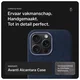 Rosso Avanti iPhone 14 Pro Max Hoesje Alcantara MagSafe Back Cover Blauw afbeelding 4