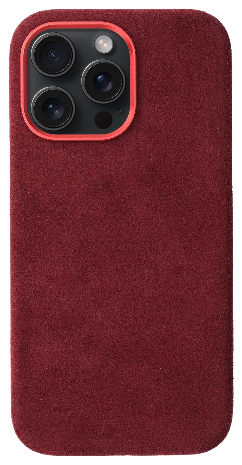 Rosso Avanti iPhone 14 Pro Max Hoesje Alcantara MagSafe Back Cover Burgundy afbeelding 1