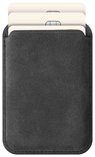 Rosso Avanti Alcantara Wallet MagSafe Kaarthouder / Pasjeshouder Grijs afbeelding 1