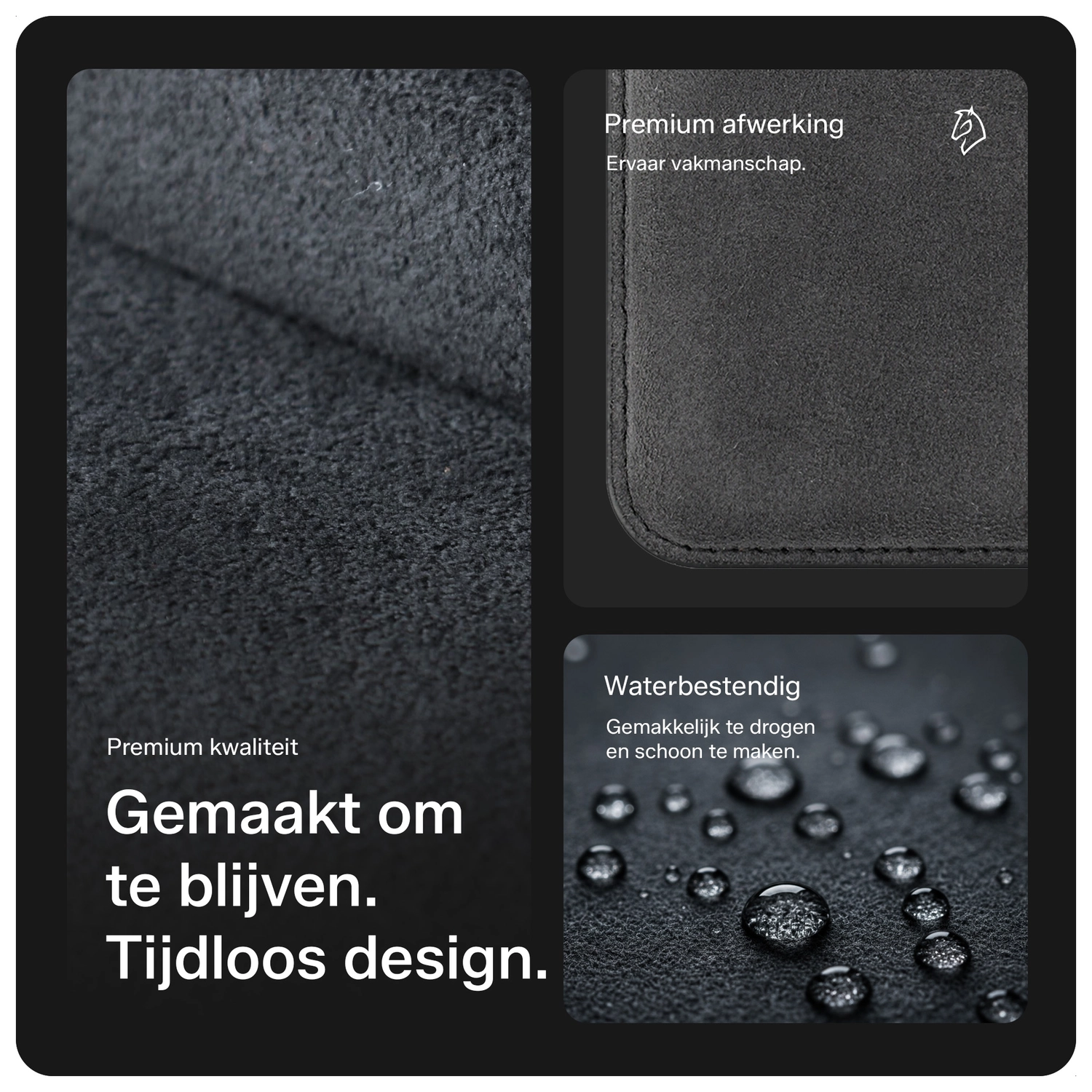 Rosso Avanti Alcantara Wallet MagSafe Kaarthouder / Pasjeshouder Grijs afbeelding 2